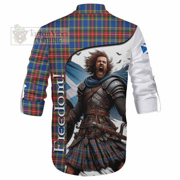 MacBeth (McBeth) Crest Tartan Ghillie Kilt Shirt Inspired by the Freedom of Scottish Warrior