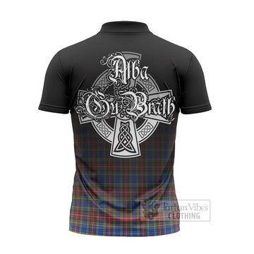 MacBeth (McBeth) Tartan Zipper Polo Shirt Featuring Alba Gu Brath Family Crest Celtic Inspired