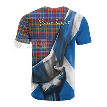 MacBeth (McBeth) Tartan Cotton T-shirt with Family Crest Scotland Patriotic Style