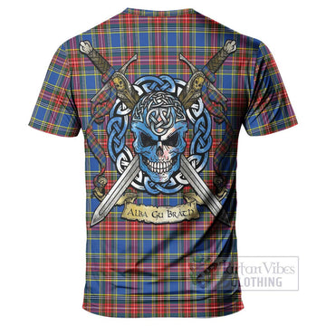 MacBeth (McBeth) Tartan T-Shirt with Family Crest Celtic Skull Style