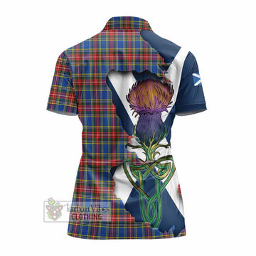 MacBeth (McBeth) Tartan Family Crest Women's Polo Shirt Scottish Thistle Celtic Inspired - Tartan Vibes Clothing