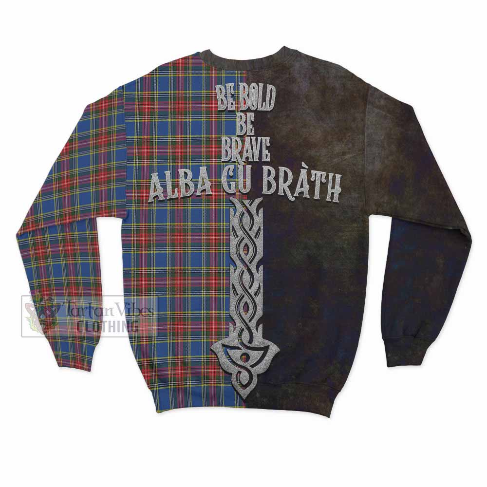 MacBeth (McBeth) Tartan Family Crest Sweatshirt Alba Gu Brath Be Brave Lion Ancient Style - Tartan Vibes Clothing