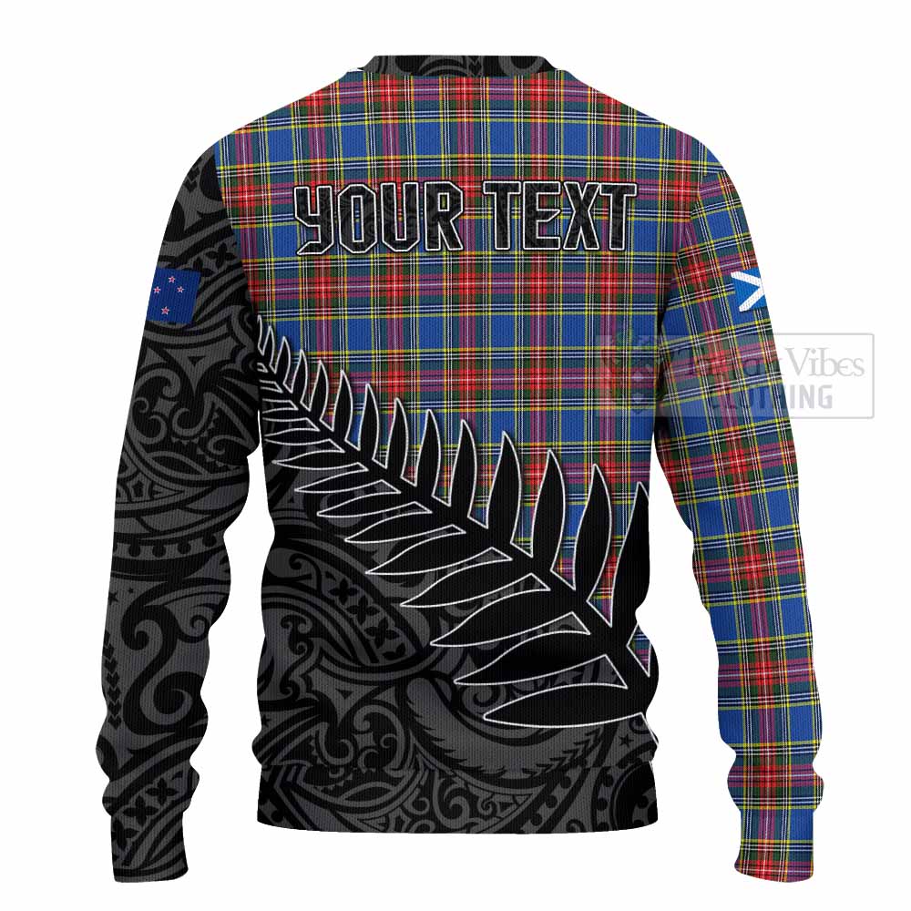 Tartan Vibes Clothing MacBeth (McBeth) Crest Tartan Knitted Sweater with New Zealand Silver Fern Half Style