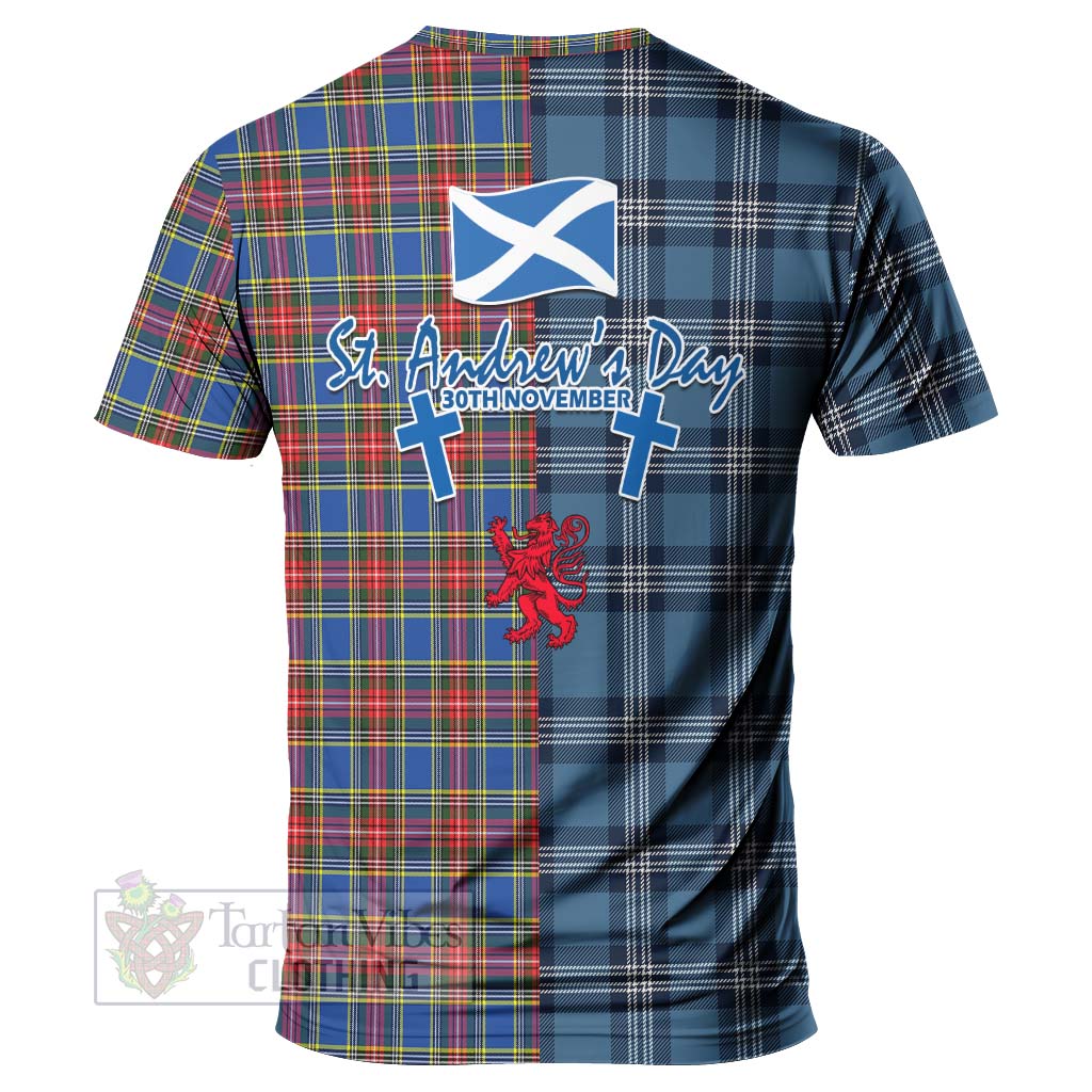 Tartan Vibes Clothing MacBeth (McBeth) Tartan T-Shirt Happy St. Andrew's Day Half Tartan Style