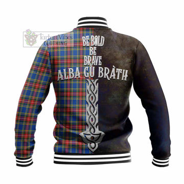 MacBeth (McBeth) Tartan Family Crest Baseball Jacket Alba Gu Brath Be Brave Lion Ancient Style - Tartan Vibes Clothing
