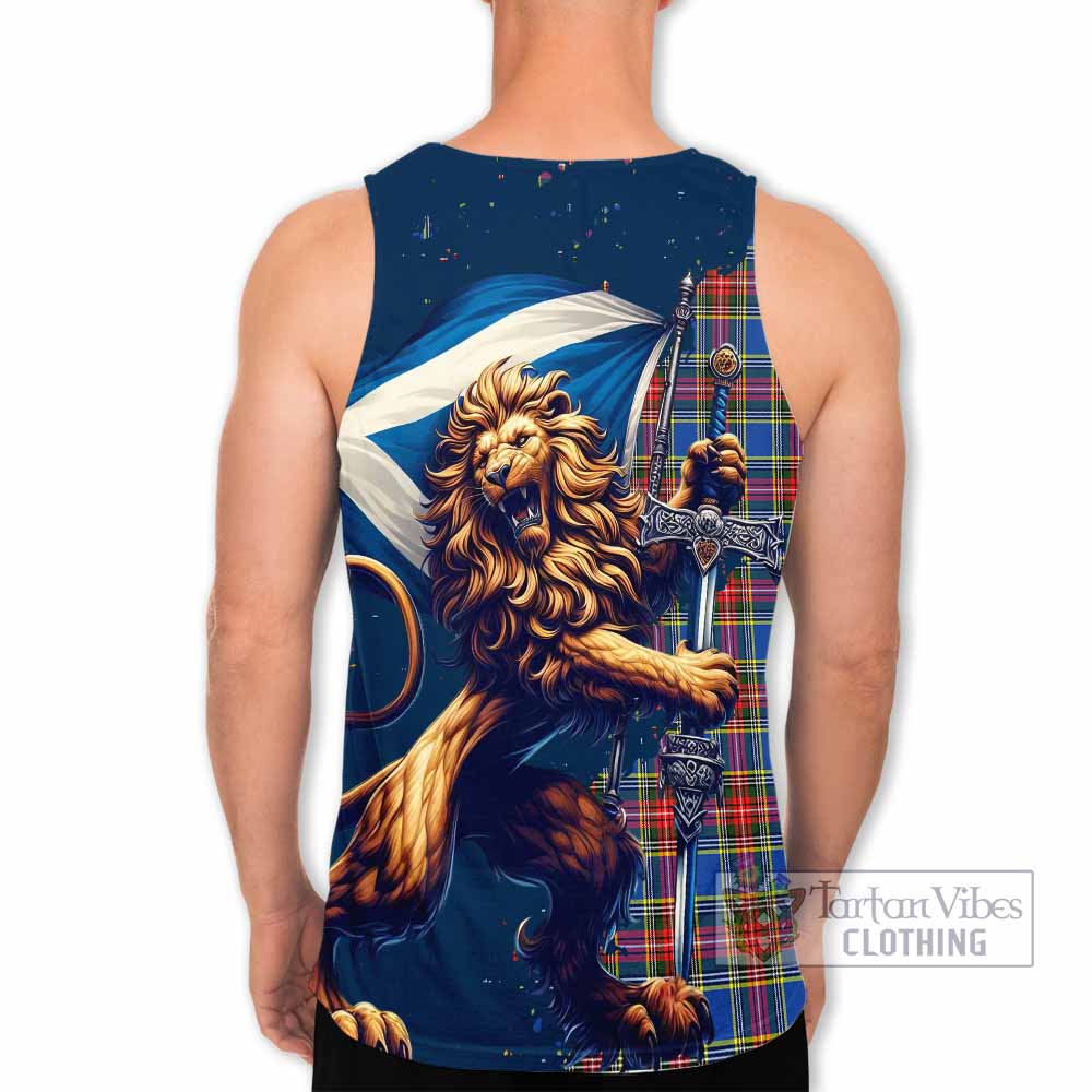 Tartan Vibes Clothing MacBeth (McBeth) Tartan Family Crest Men's Tank Top with Scottish Majestic Lion