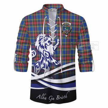 MacBeth (McBeth) Tartan Ghillie Kilt Shirt with Alba Gu Brath Regal Lion Emblem