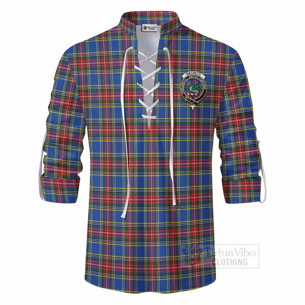 Tartan Vibes Clothing MacBeth (McBeth) Tartan Ghillie Kilt Shirt with Family Crest DNA In Me Style