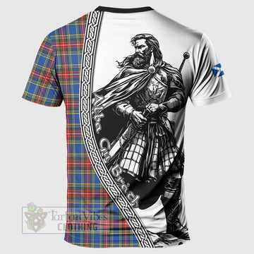 MacBeth (McBeth) Tartan Clan Crest T-Shirt with Highlander Warrior Celtic Style