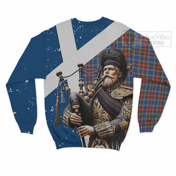 MacBeth (McBeth) Tartan Sweatshirt with Family Crest Scottish Bagpiper Vibes