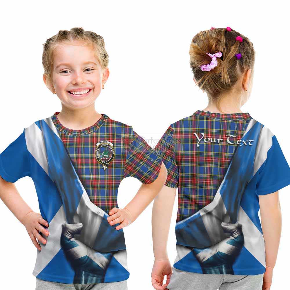 Tartan Vibes Clothing MacBeth (McBeth) Tartan Kid T-Shirt with Family Crest Scotland Patriotic Style