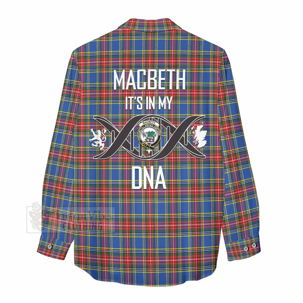 Tartan Vibes Clothing MacBeth (McBeth) Tartan Women's Casual Shirt with Family Crest DNA In Me Style