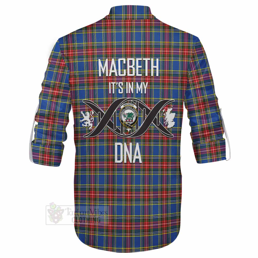 Tartan Vibes Clothing MacBeth (McBeth) Tartan Ghillie Kilt Shirt with Family Crest DNA In Me Style