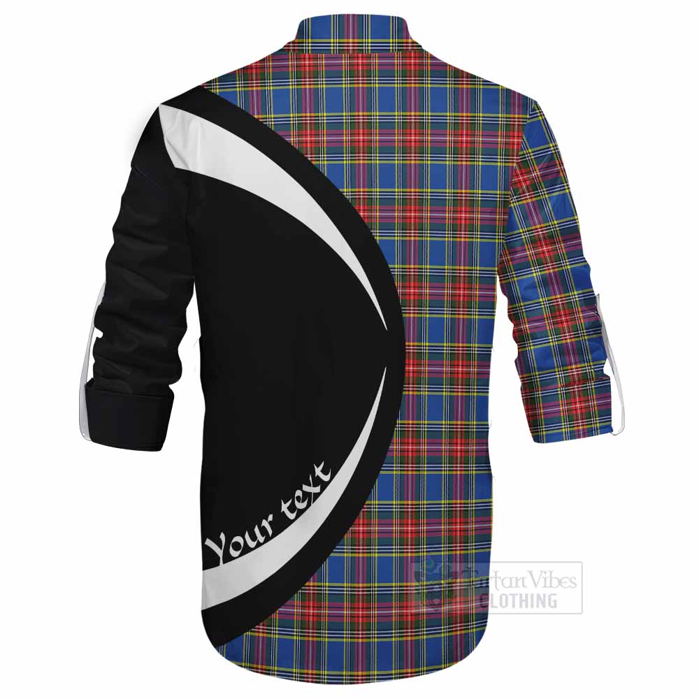 Tartan Vibes Clothing MacBeth (McBeth) Tartan Ghillie Kilt Shirt with Family Crest Circle Style