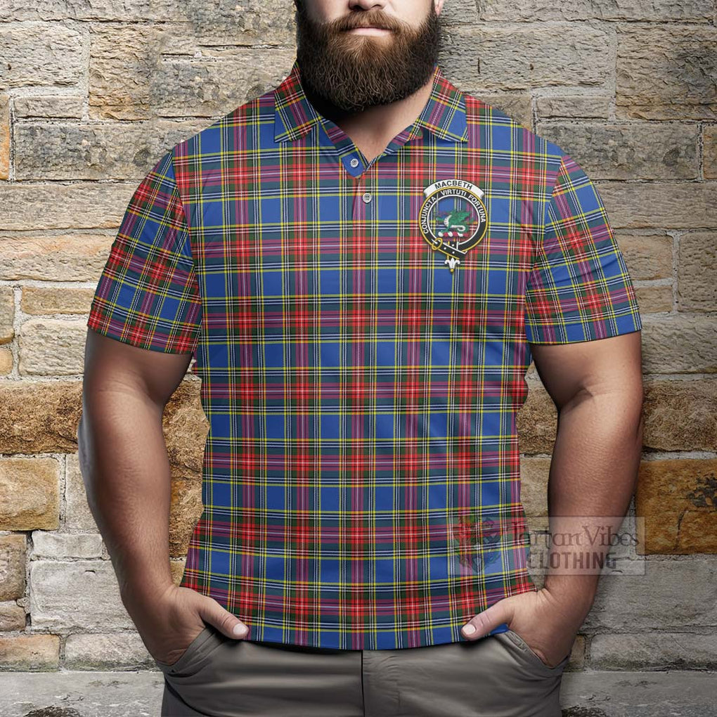 Tartan Vibes Clothing MacBeth (McBeth) Tartan Polo Shirt with Family Crest Celtic Skull Style