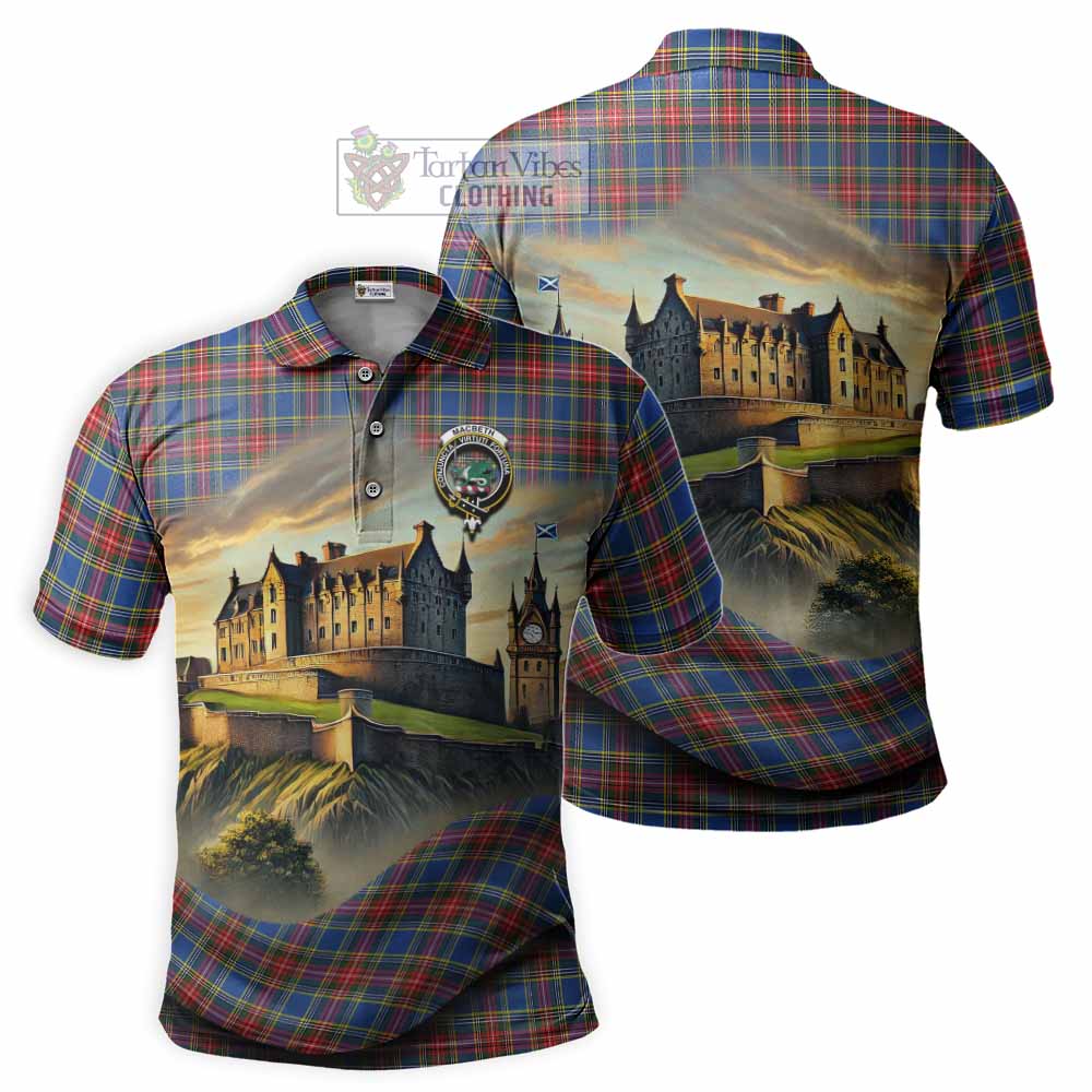 MacBeth (McBeth) Tartan Family Crest Polo Shirt with Scottish Ancient Castle Style - Tartan Vibes Clothing