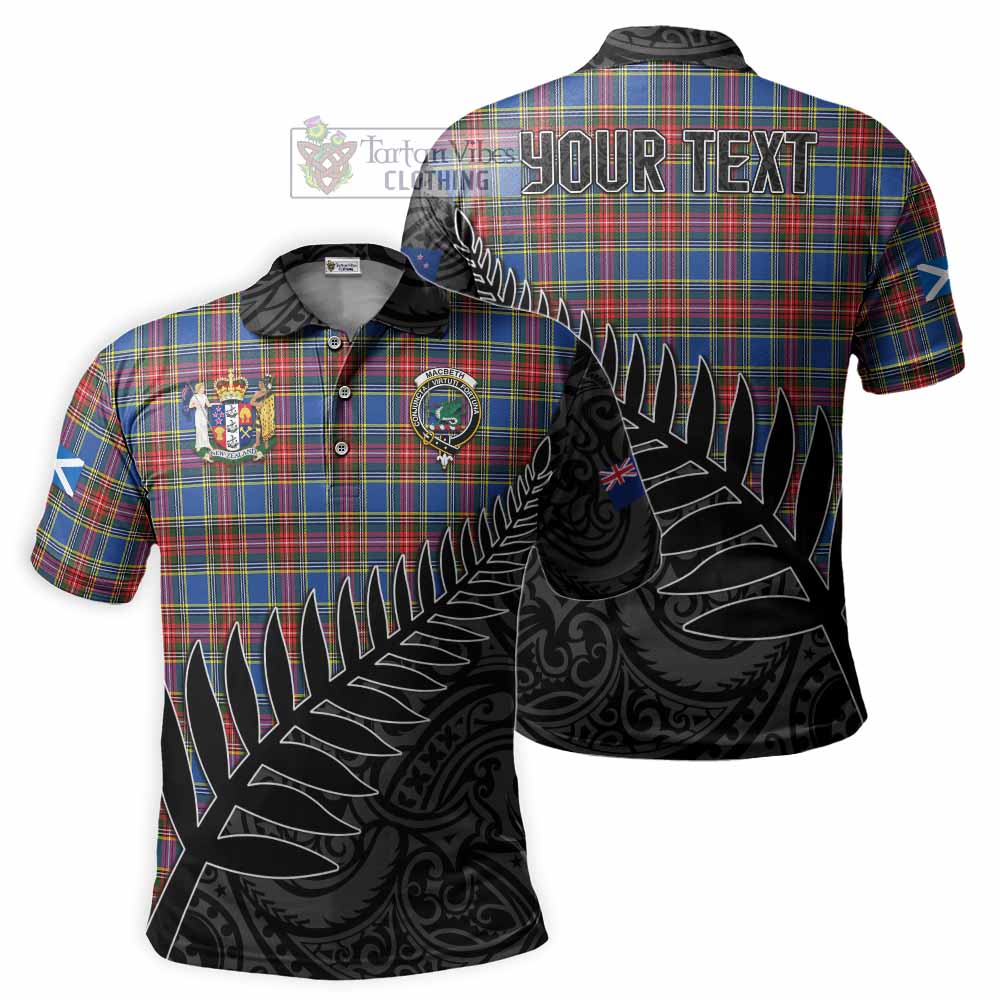 MacBeth (McBeth) Crest Tartan Polo Shirt with New Zealand Silver Fern Half Style