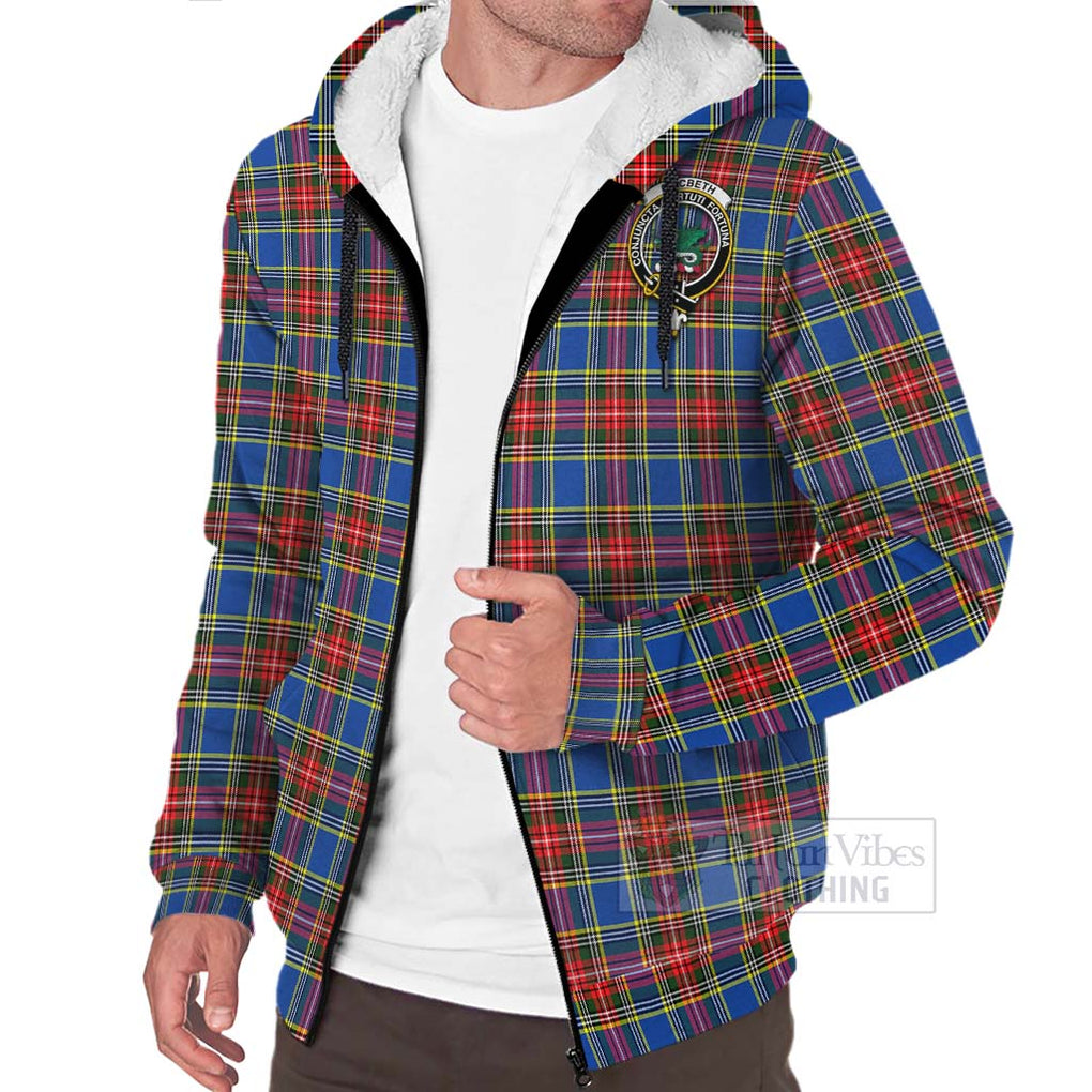 Tartan Vibes Clothing MacBeth (McBeth) Tartan Sherpa Hoodie with Family Crest and Bearded Skull Holding Bottles of Whiskey