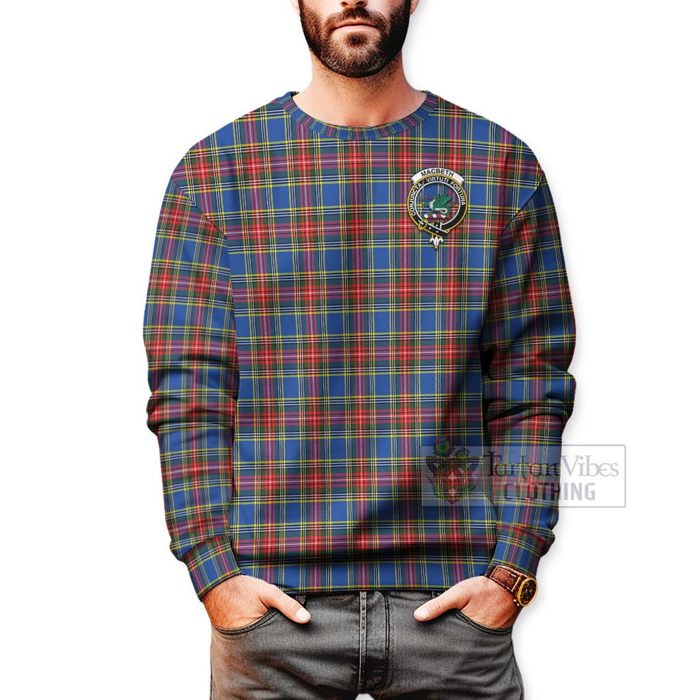 Tartan Vibes Clothing MacBeth (McBeth) Tartan Sweatshirt with Family Crest Celtic Skull Style