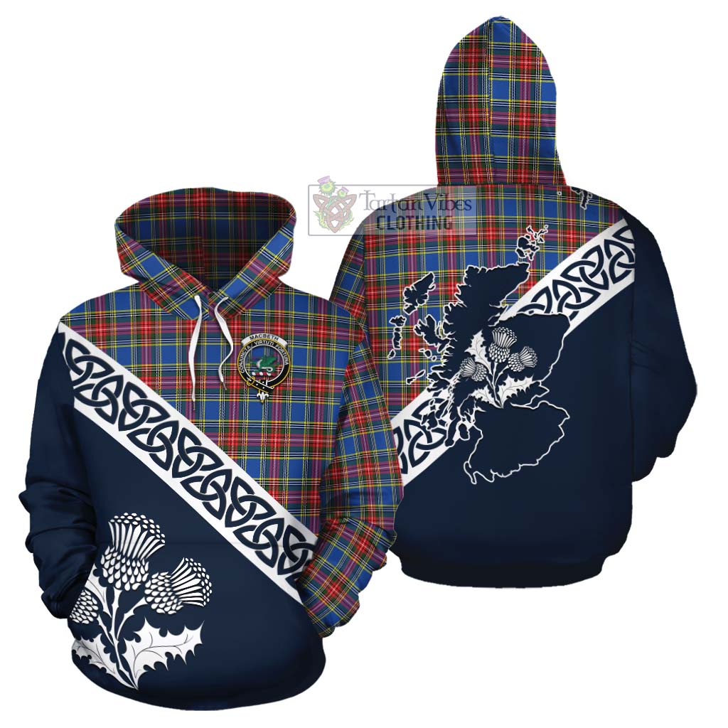 MacBeth (McBeth) Tartan Cotton Hoodie Featuring Thistle and Scotland Map Zip Hoodie - Tartan Vibes Clothing