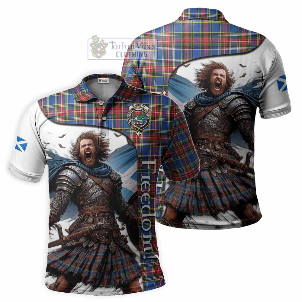 Tartan Vibes Clothing MacBeth (McBeth) Crest Tartan Polo Shirt Inspired by the Freedom of Scottish Warrior