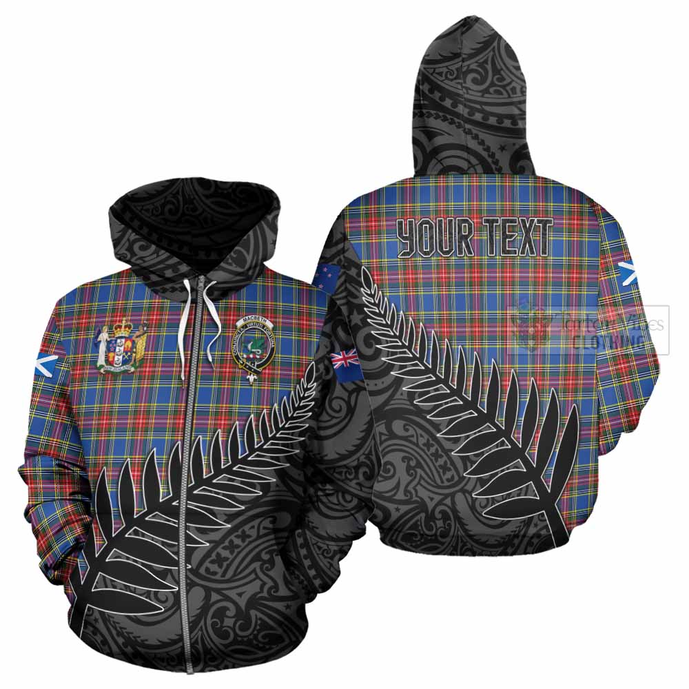 Tartan Vibes Clothing MacBeth (McBeth) Crest Tartan Hoodie with New Zealand Silver Fern Half Style