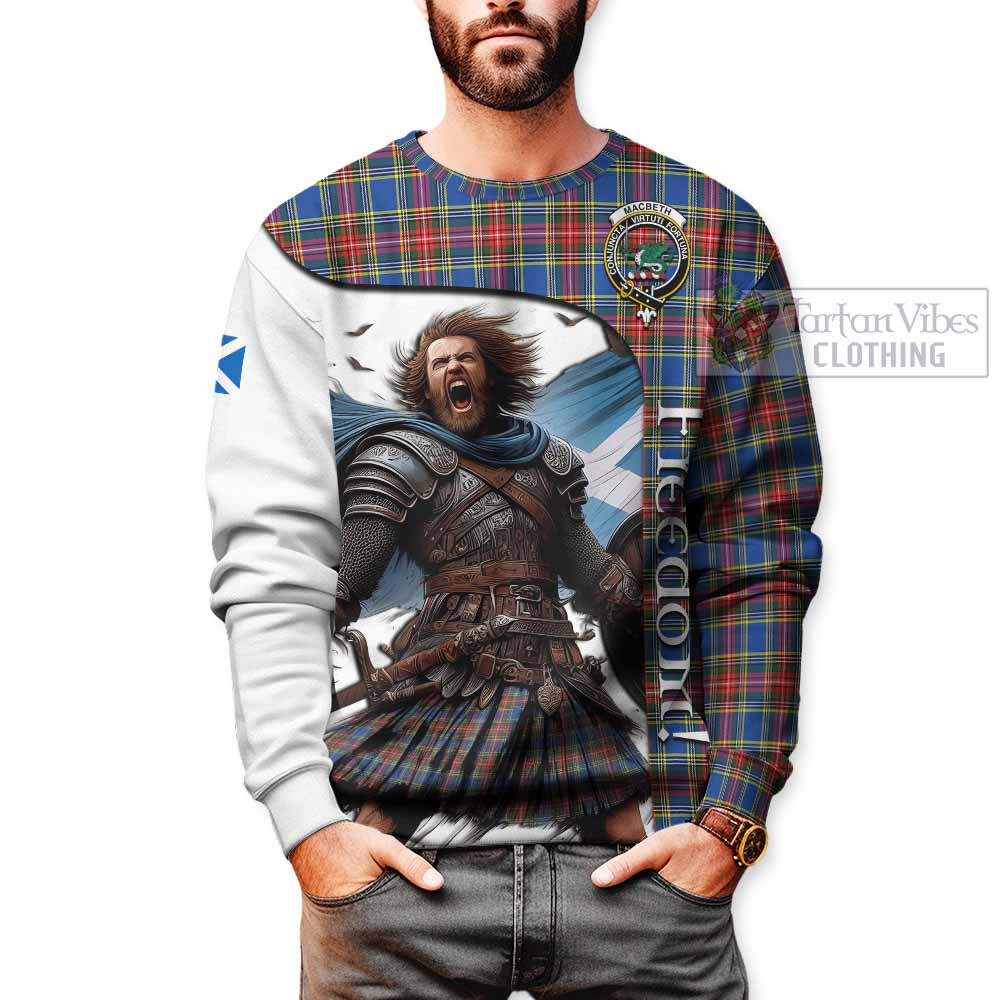 Tartan Vibes Clothing MacBeth (McBeth) Crest Tartan Sweatshirt Inspired by the Freedom of Scottish Warrior