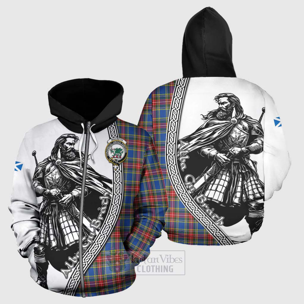 MacBeth (McBeth) Tartan Clan Crest Hoodie with Highlander Warrior Celtic Style - Tartan Vibes Clothing