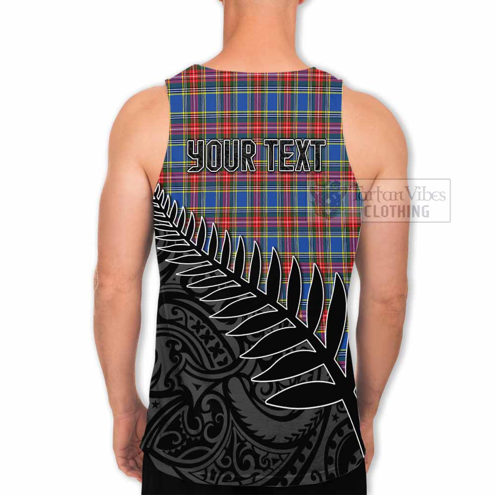 Tartan Vibes Clothing MacBeth (McBeth) Crest Tartan Men's Tank Top with New Zealand Silver Fern Half Style