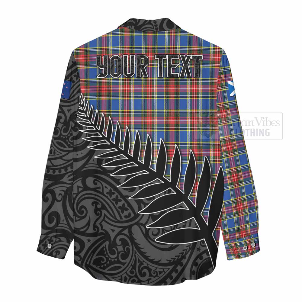 Tartan Vibes Clothing MacBeth (McBeth) Crest Tartan Women's Casual Shirt with New Zealand Silver Fern Half Style