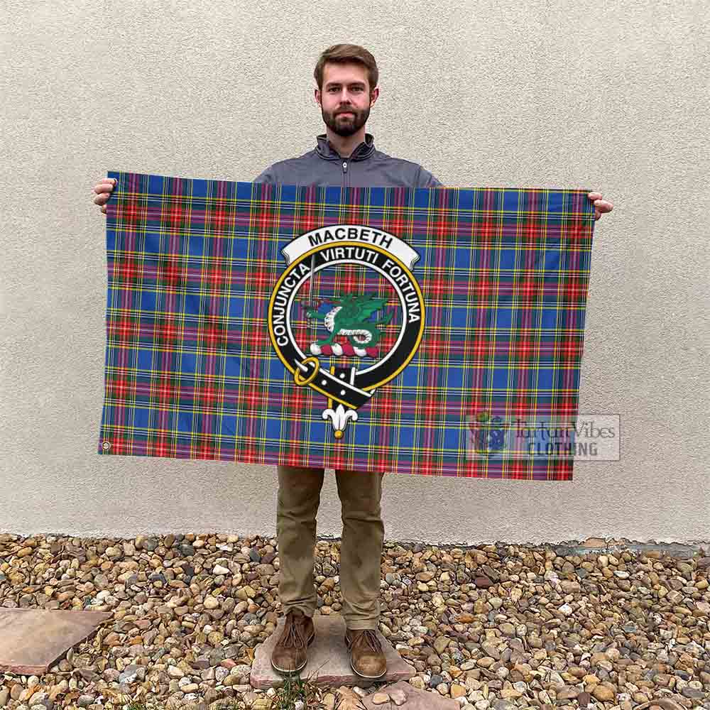 Tartan Vibes Clothing MacBeth (McBeth) Tartan House Flag with Family Crest