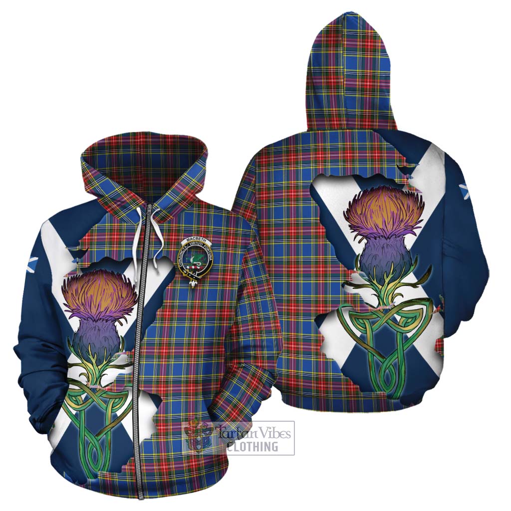 MacBeth (McBeth) Tartan Family Crest Cotton Hoodie Scottish Thistle Celtic Inspired Zip Hoodie - Tartan Vibes Clothing