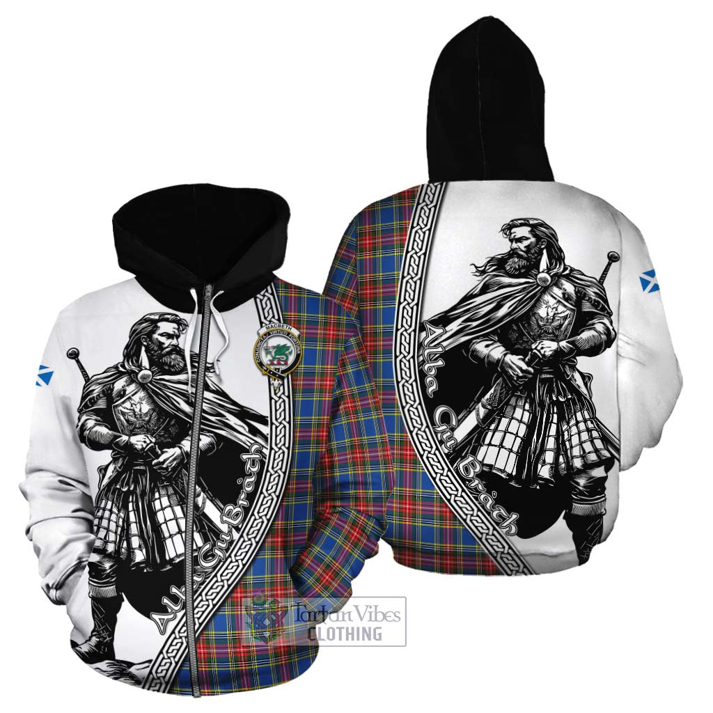 MacBeth (McBeth) Tartan Clan Crest Cotton Hoodie with Highlander Warrior Celtic Style - Tartan Vibes Clothing