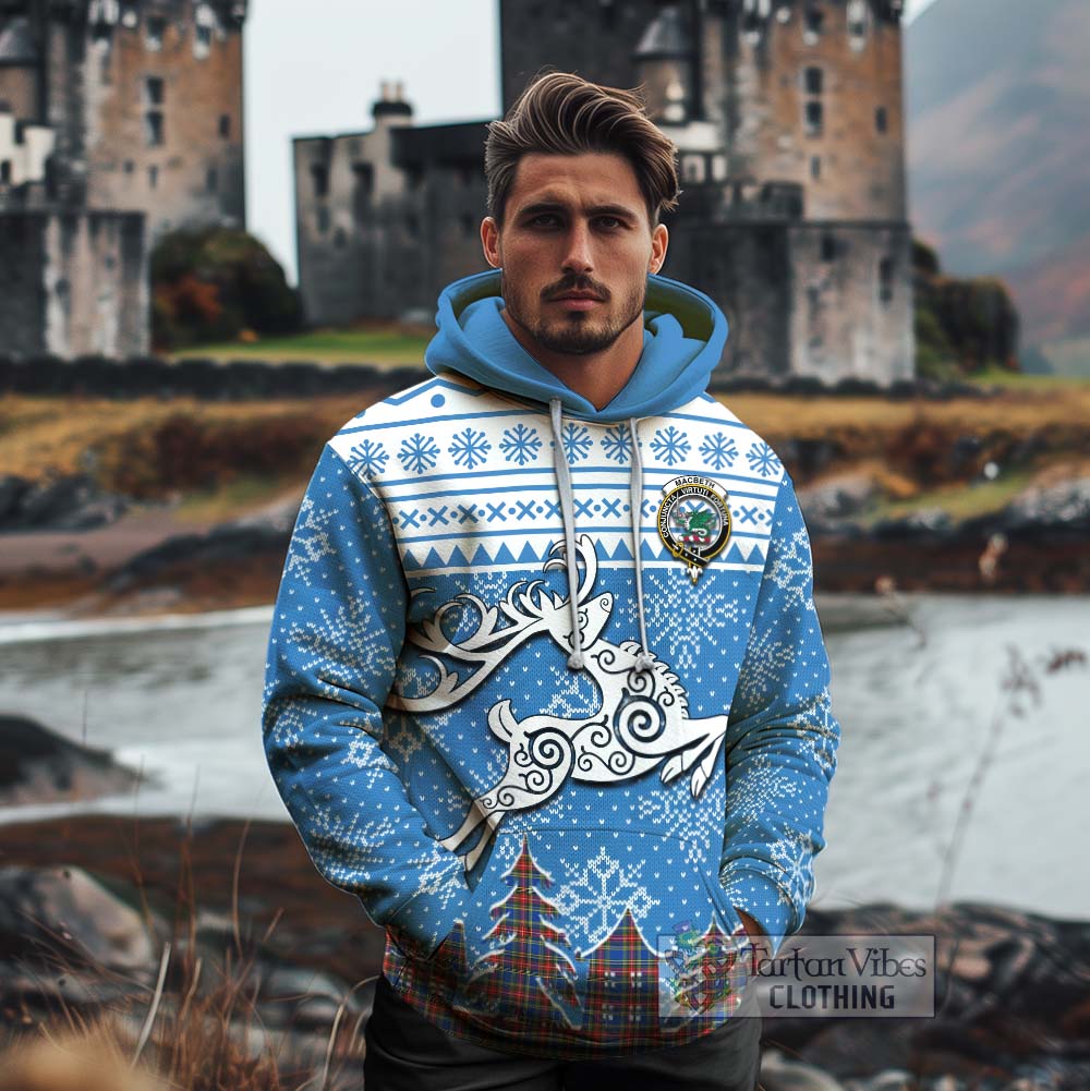 Tartan Vibes Clothing MacBeth (McBeth) Clan Christmas Cotton Hoodie Celtic Reindeer Style