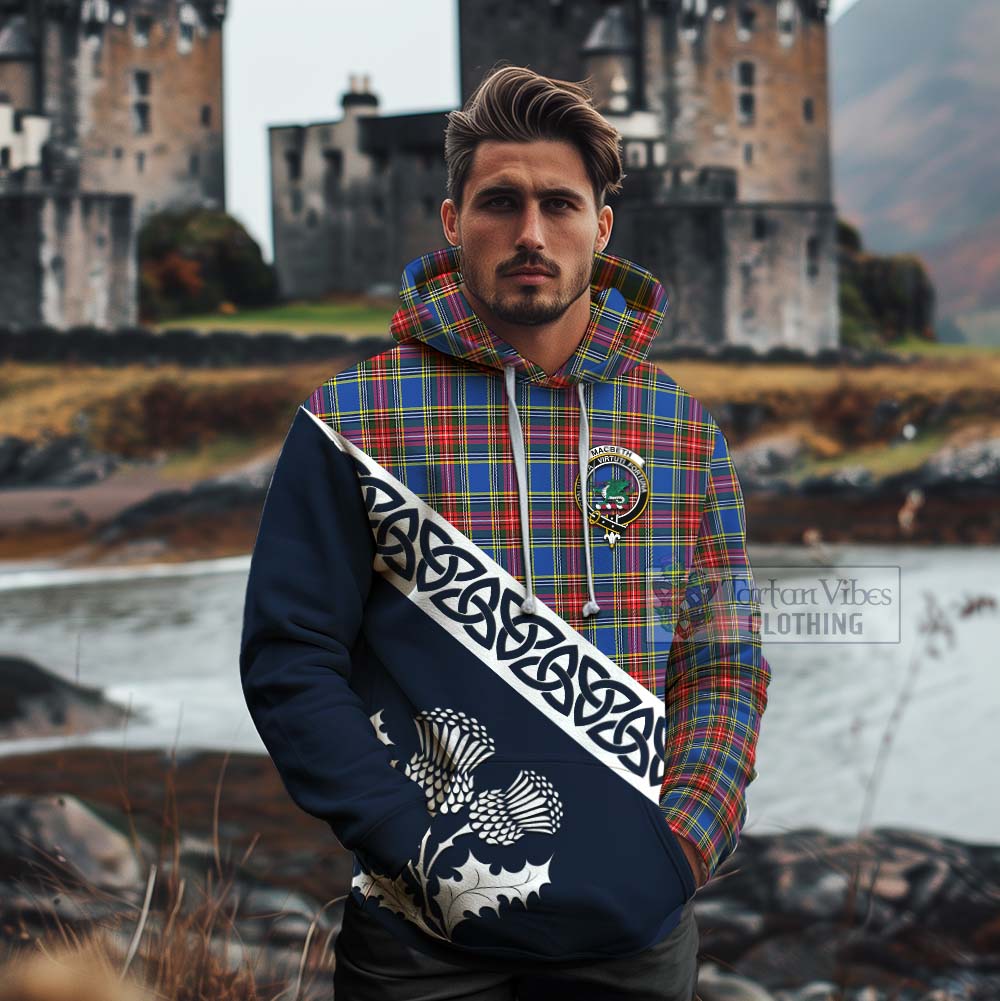 MacBeth (McBeth) Tartan Cotton Hoodie Featuring Thistle and Scotland Map - Tartan Vibes Clothing