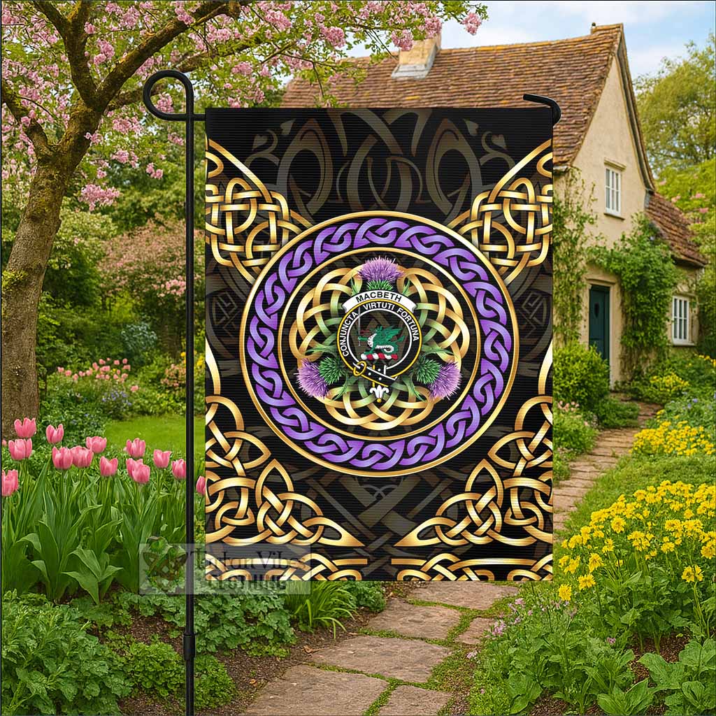 MacBeth (McBeth) Clan Crest Garden Flag Celtic Scottish Thistle - Tartan Vibes Clothing