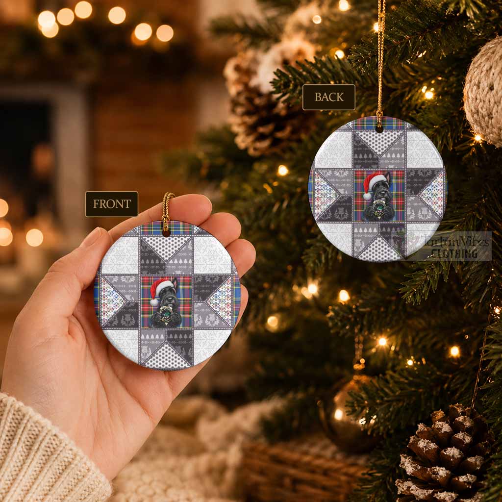 MacBeth (McBeth) Scottish Terrier Tartan Christmas Ceramic Circle Ornament Patchwork Style - Tartan Vibes Clothing