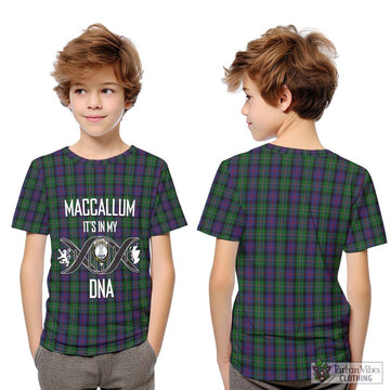 MacCallum (McCallum) Tartan Kid T-Shirt with Family Crest DNA In Me Style