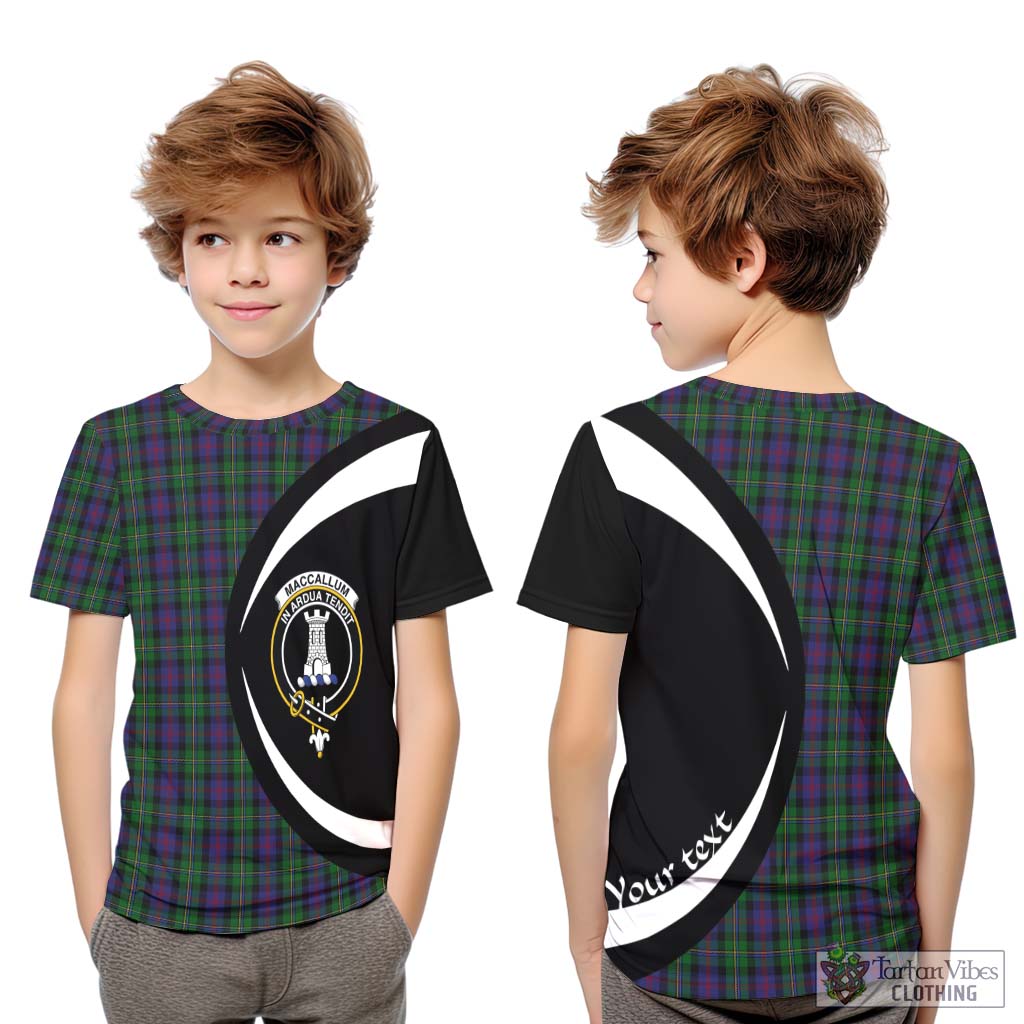 MacCallum (McCallum) Tartan Kid T-Shirt with Family Crest Circle Style Youth XL Size14 - Tartan Vibes Clothing