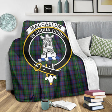 MacCallum (McCallum) Tartan Blanket with Family Crest