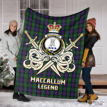 MacCallum (McCallum) Tartan Blanket with Clan Crest and the Golden Sword of Courageous Legacy