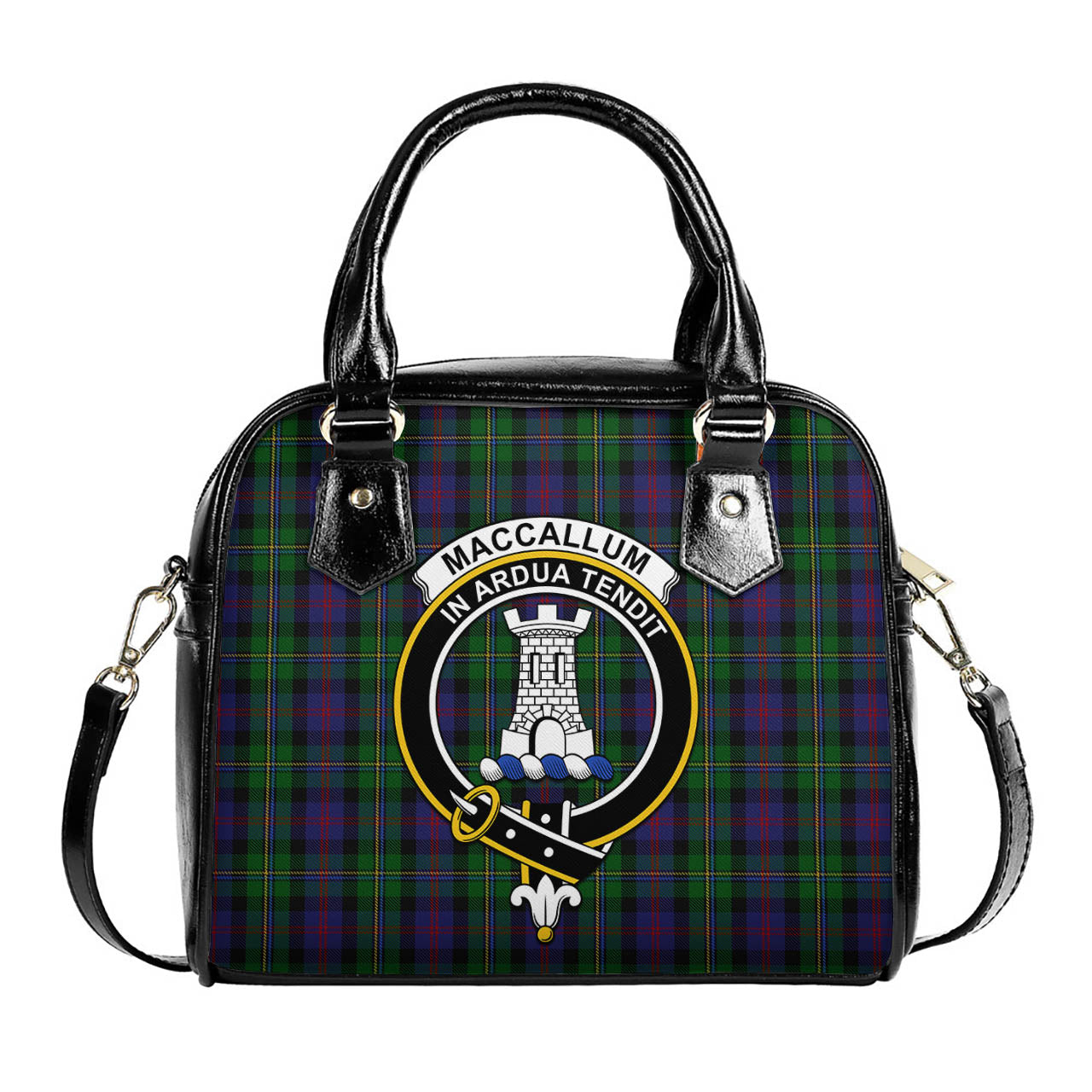 MacCallum Tartan Shoulder Handbags with Family Crest One Size 6*25*22 cm - Tartanvibesclothing