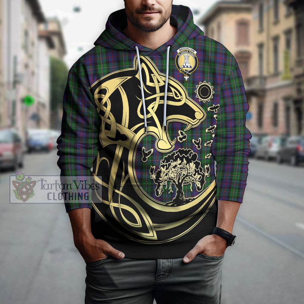 MacCallum (McCallum) Tartan Hoodie with Family Crest Celtic Wolf Style Zip Hoodie - Tartan Vibes Clothing