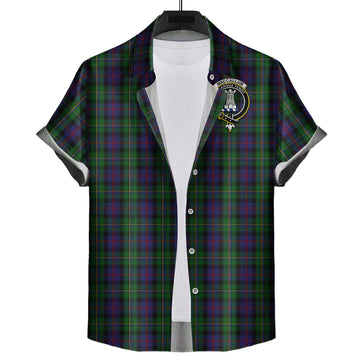 MacCallum (McCallum) Tartan Short Sleeve Button Down Shirt with Family Crest