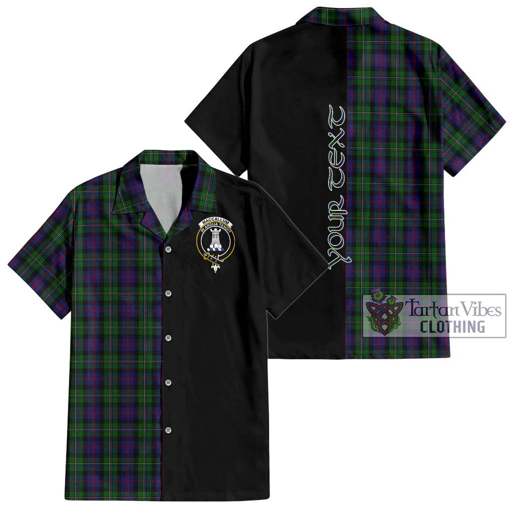 MacCallum (McCallum) Tartan Short Sleeve Button Shirt with Family Crest and Half Of Me Style Kid - Tartanvibesclothing Shop