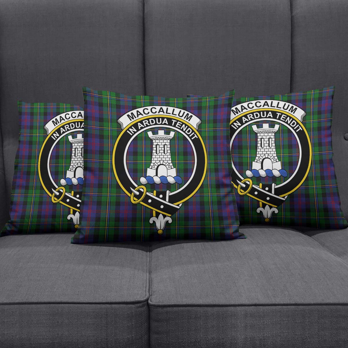 MacCallum Tartan Pillow Cover with Family Crest Square Pillow Cover - Tartanvibesclothing