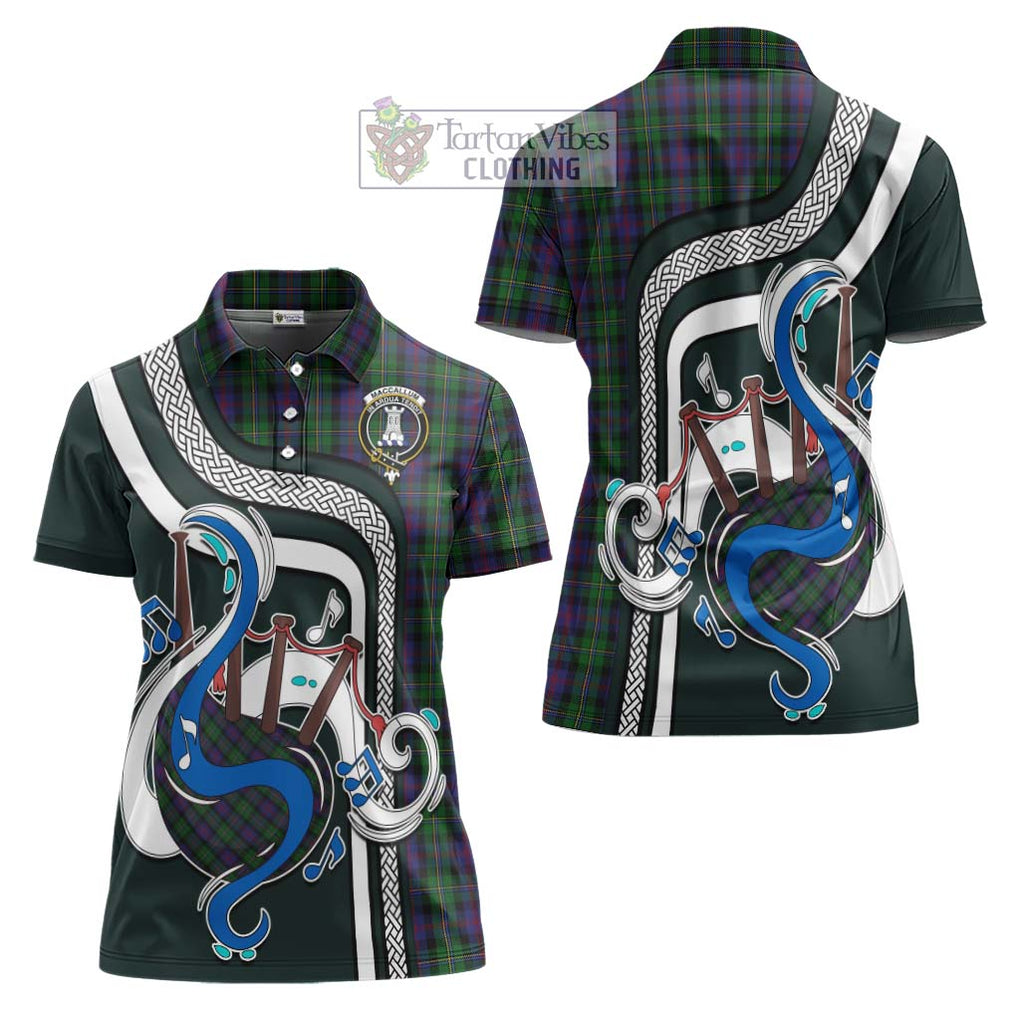 MacCallum (McCallum) Tartan Women's Polo Shirt with Epic Bagpipe Style Women - Tartanvibesclothing Shop