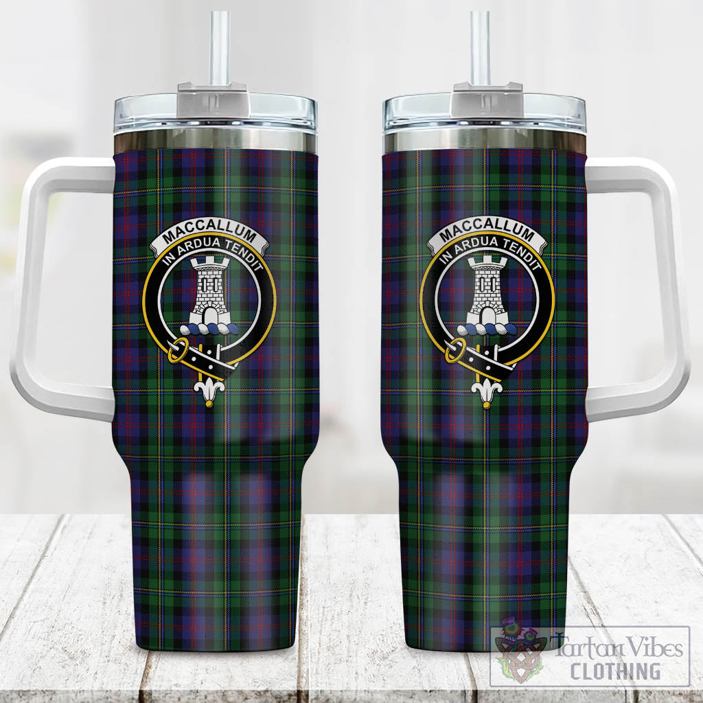 Tartan Vibes Clothing MacCallum Tartan and Family Crest Tumbler with Handle