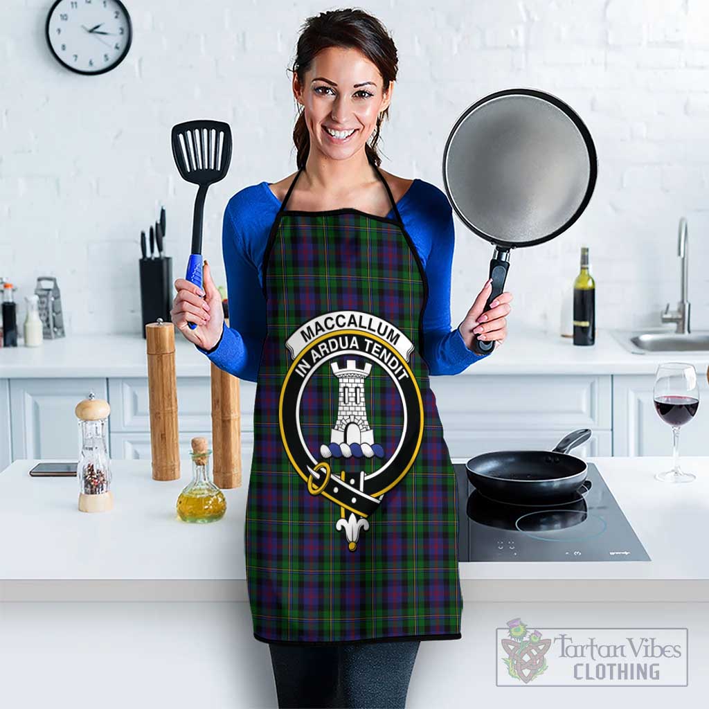 MacCallum (McCallum) Tartan Apron with Family Crest Black S 38x47 cm - Tartan Vibes Clothing