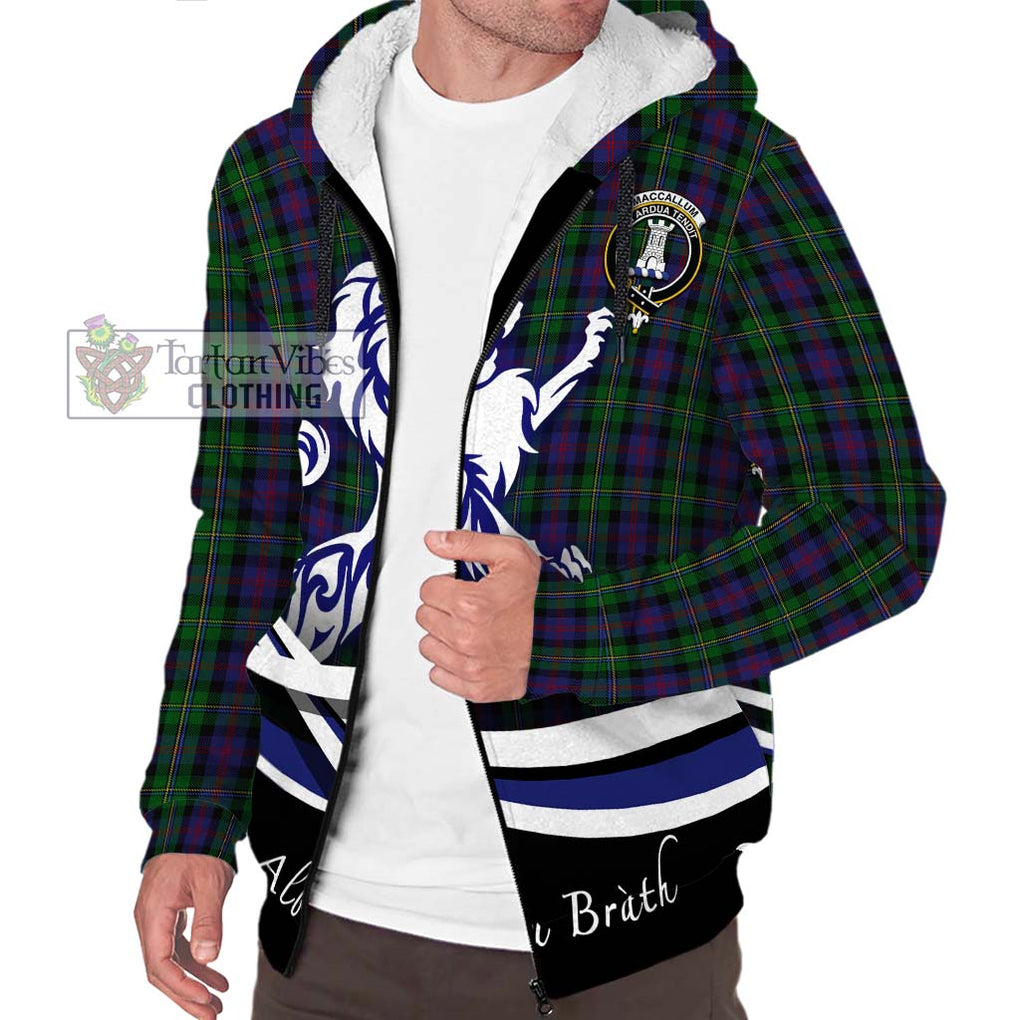 MacCallum (McCallum) Tartan Sherpa Hoodie with Alba Gu Brath Regal Lion Emblem Unisex S - Tartanvibesclothing Shop